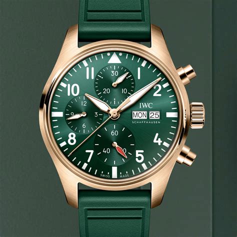 iwc pilot green|iwc pilot chronograph 41 green.